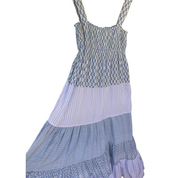 SANDRO Women's Tropea Multiprint Blue Maxi Sundress - Picture 3 of 5